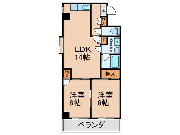 タンクロービル(2LDK/3階)の間取り写真
