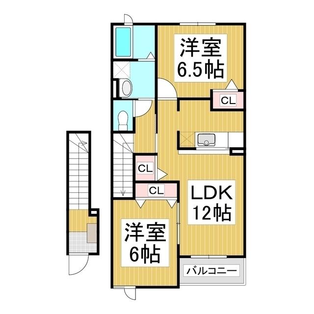 コスモパレス(2LDK/2階)の間取り写真