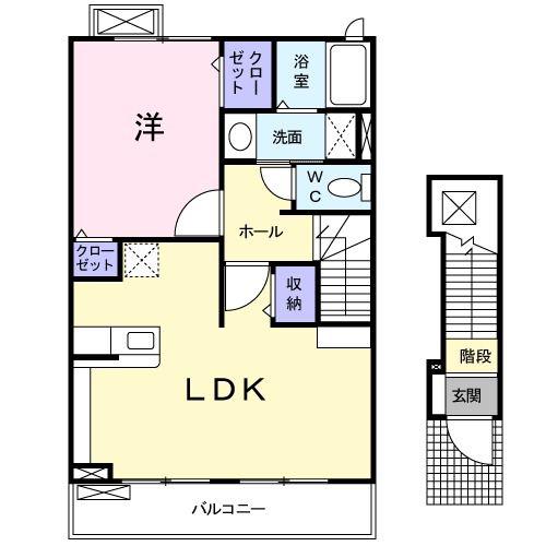 パークコートI(1LDK/2階)の間取り写真