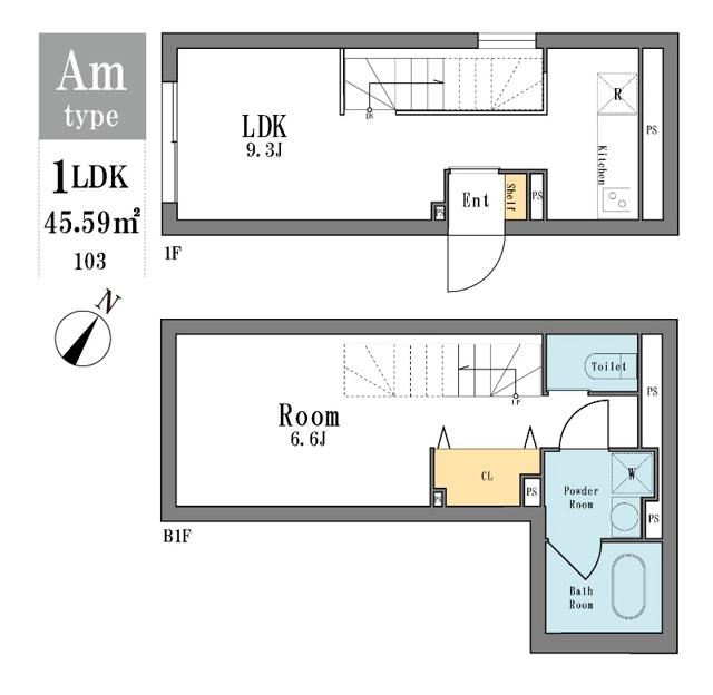 LEGALAND不動前ANNEX(1LDK/1階)の間取り写真