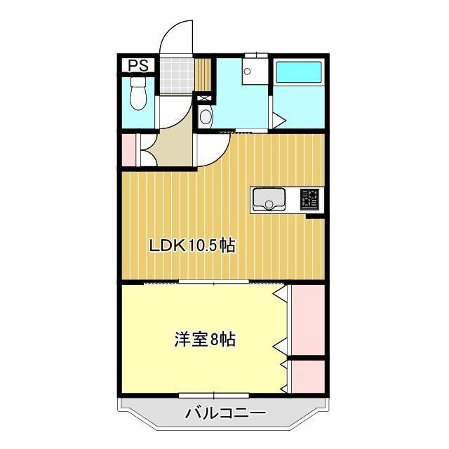 ヴィブレローゼス(1LDK/1階)の間取り写真