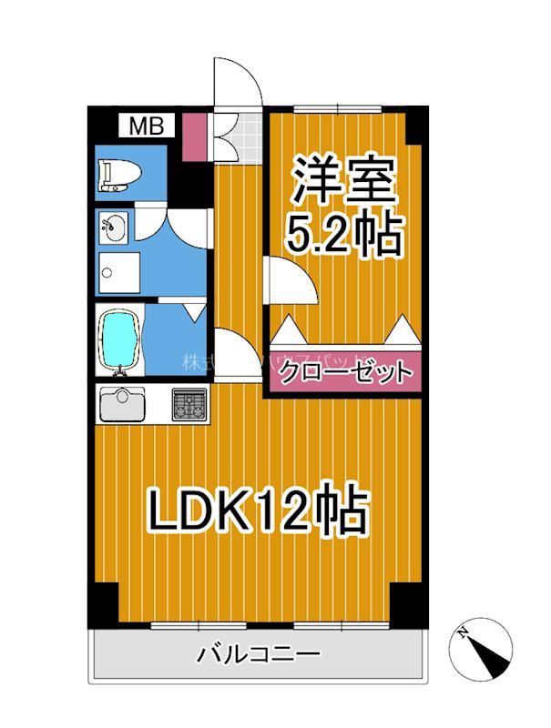 ライラックII(1LDK/3階)の間取り写真