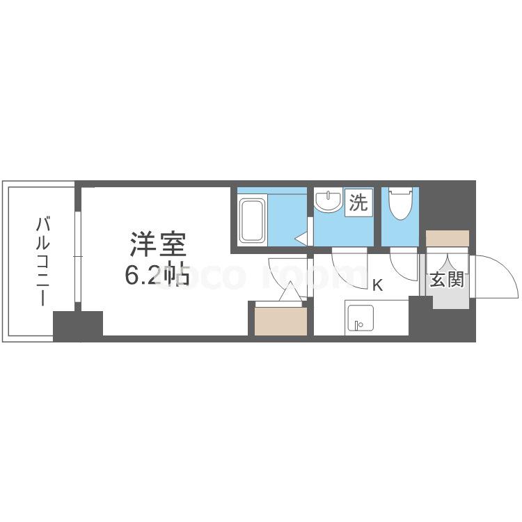 ORSUS大阪福島(1K/5階)の間取り写真