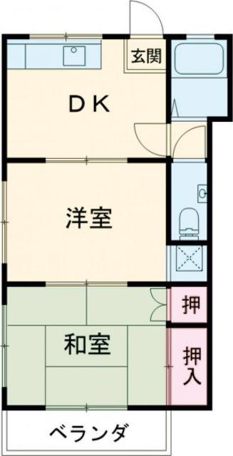 コーポM(2DK/2階)の間取り写真