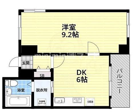 藤和シティコープ大手前II(1DK/2階)の間取り写真