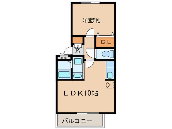 セゾン平出(1LDK/3階)の間取り写真