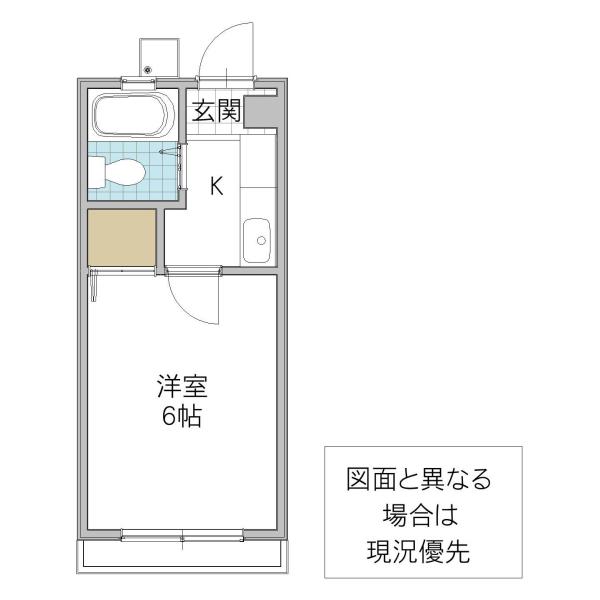 キャンパス21(1K/2階)の間取り写真