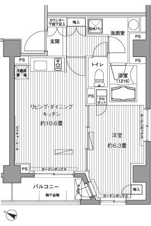 ヒューリックレジデンス茗荷谷(1LDK/2階)の間取り写真