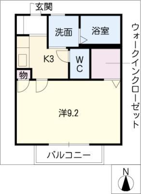 メゾン3(1K/1階)の間取り写真