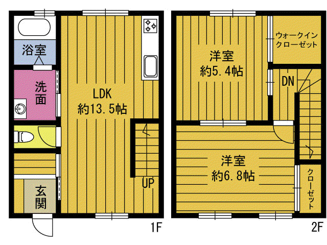 シャルル三川(2LDK/1階)の間取り写真
