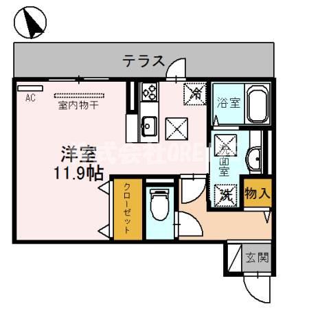 SAISONNIER(1K/2階)の間取り写真