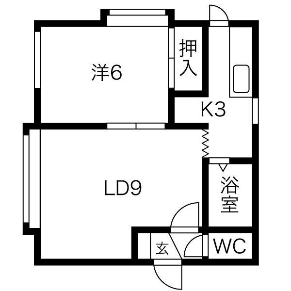 ソシアルトミイNO22(1LDK/2階)の間取り写真