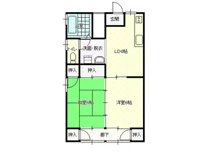 メゾンファーム(2DK/1階)の間取り写真