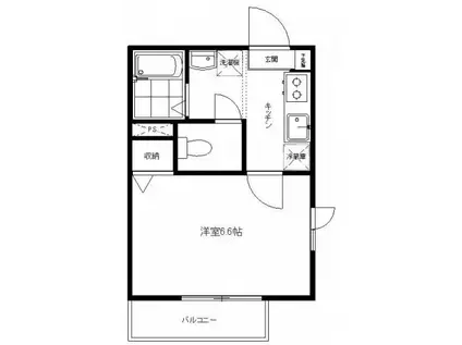 エルレーブ(1K/2階)の間取り写真