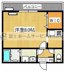 ネイクレストヒラノ(1K/2階)の間取り写真