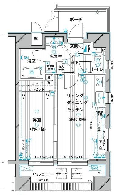 デュオ・スカーラ蒲田II(1LDK/2階)の間取り写真