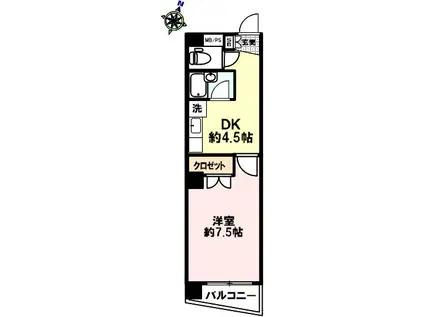 リムハウス(1DK/3階)の間取り写真