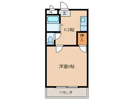 大津コーポ(1K/1階)の間取り写真