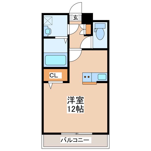 サンヒルズ県庁東(ワンルーム/3階)の間取り写真