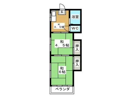 トーヤV(2K/2階)の間取り写真