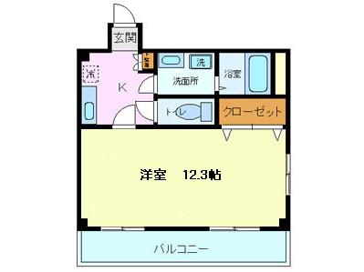 アップル ヒルズ(1K/4階)の間取り写真