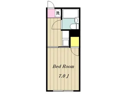 ビューハイツ(1K/2階)の間取り写真