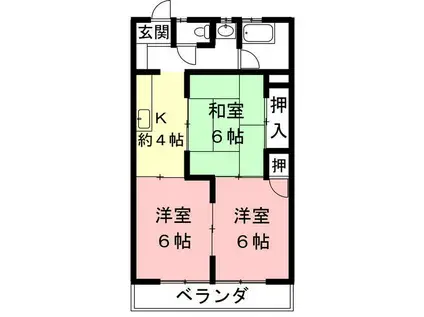 丸国ビル(3K/4階)の間取り写真