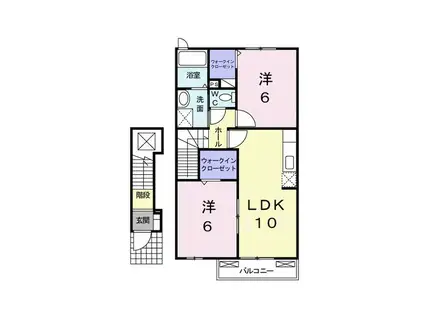 ガーデンハウスS・K II(2LDK/2階)の間取り写真