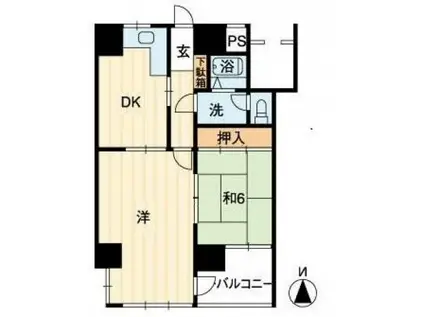 住友ハイツ(2DK/5階)の間取り写真