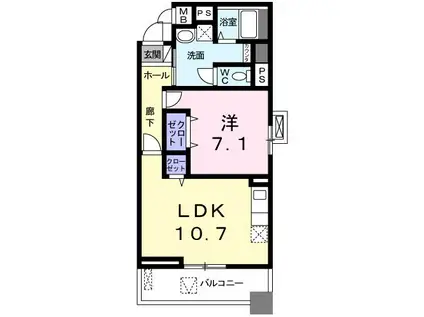 グランブルIII(1LDK/2階)の間取り写真