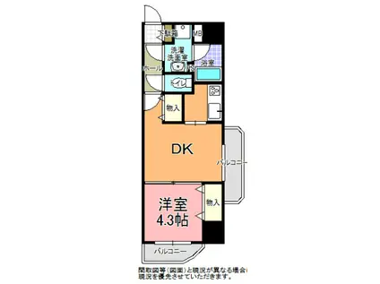 リバティ梅香(1DK/2階)の間取り写真