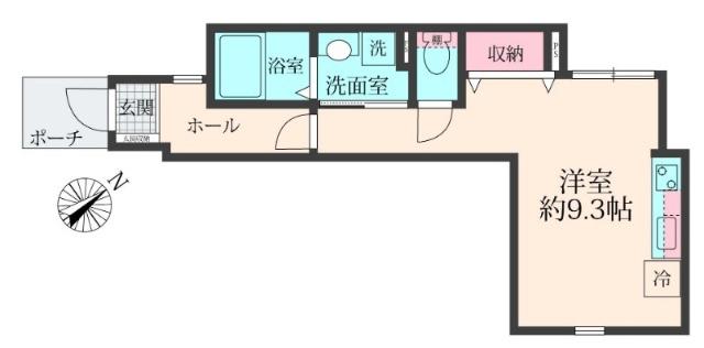 マンダリーナ(ワンルーム/1階)の間取り写真