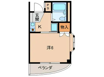 アフェールイヌイ(1K/3階)の間取り写真