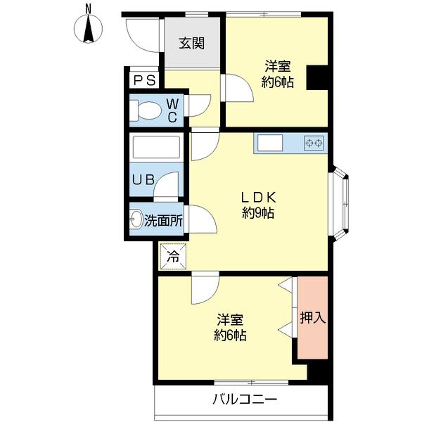 NASU21(2DK/4階)の間取り写真