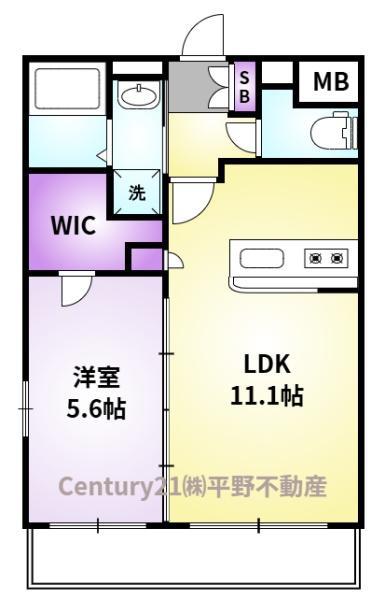 ソフィア21合川(1LDK/1階)の間取り写真