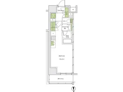 ザ・パークハビオ名古屋松原(ワンルーム/8階)の間取り写真