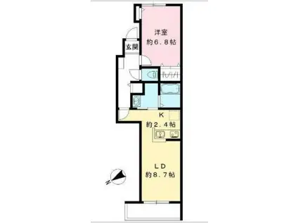 コンフォート世田谷(1LDK/2階)の間取り写真