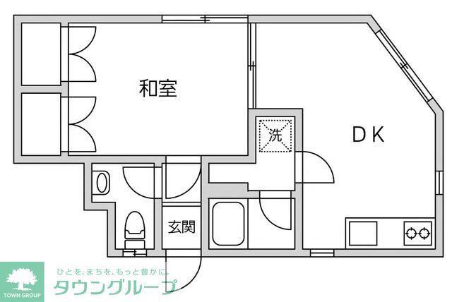 コーポ大安(1DK/1階)の間取り写真