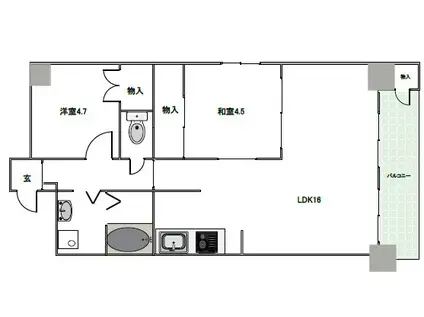 イトーピア紅葉舎金山マンション(2LDK/12階)の間取り写真