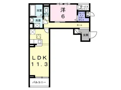 コンパル・りんくう(1LDK/1階)の間取り写真