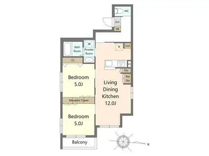 REVENIR IIDA(2LDK/3階)の間取り写真