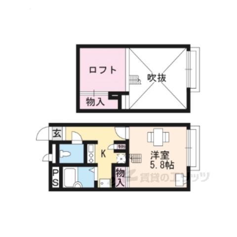 レオパレス愛(1K/1階)の間取り写真