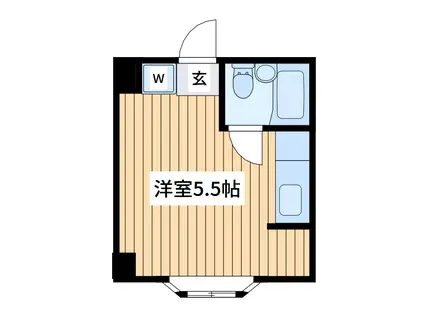 パティオ日吉8号館(ワンルーム/2階)の間取り写真