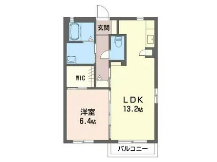 ソレアードC棟(1LDK/2階)の間取り写真