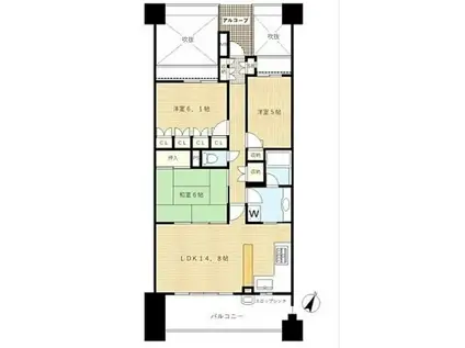 リーデンスクエアさいたま新都心クイントファース(3LDK/9階)の間取り写真