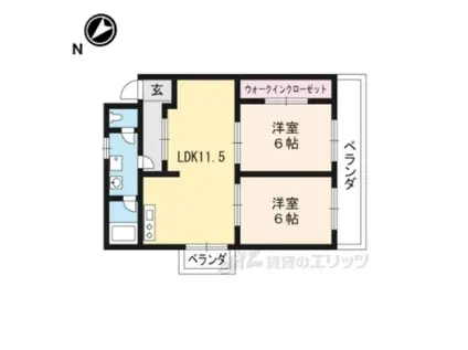 サンコーポ(2LDK/3階)の間取り写真