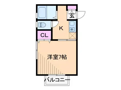 レモンハウスII(1K/2階)の間取り写真