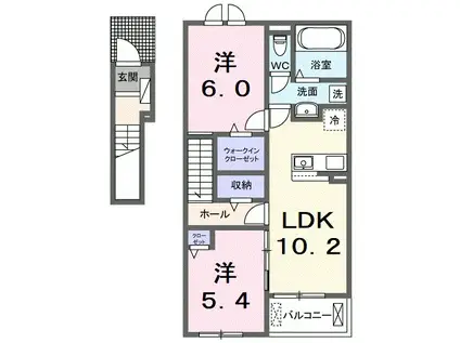 SOLEILEII(2LDK/2階)の間取り写真