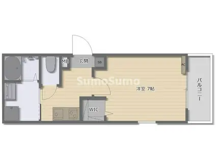 ワコーレヴィータ二宮町(1K/3階)の間取り写真