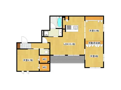 PREMIUM MAISON光プレミアムメゾンヒカリ(3LDK/2階)の間取り写真